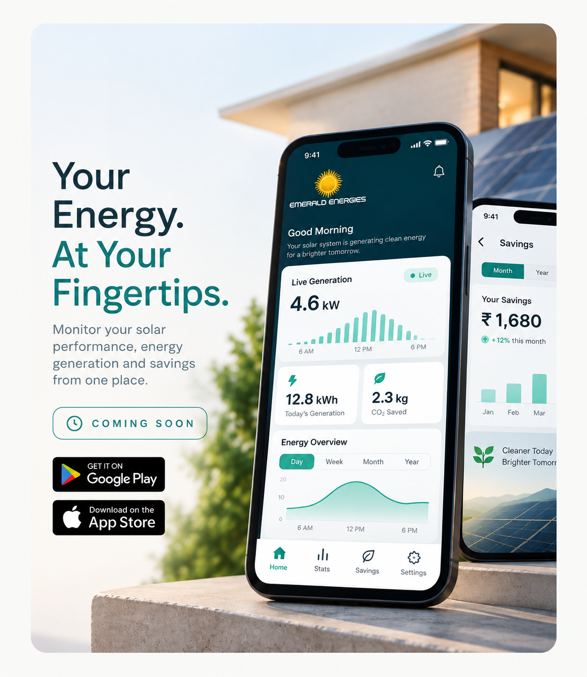 Preview of the Emerald Energies monitoring app